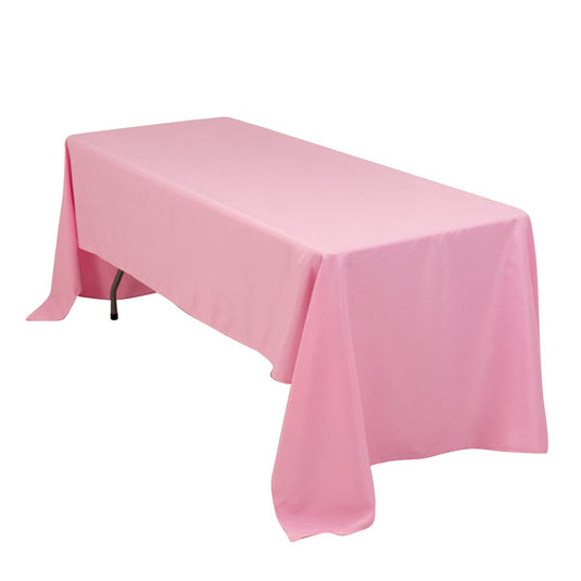 Premium Polyester 60"x126" Rectangle Tablecloth Pink - Stain-Resistant 220GSM Finish Table Cover Tablecloths HIER_2181