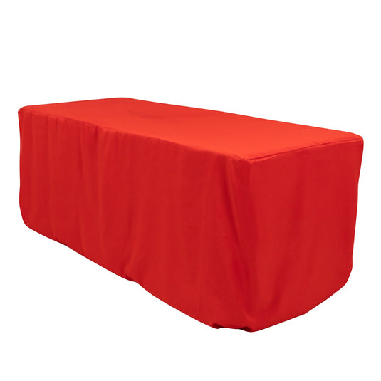 Premium Polyester 6ft Rectangle Tablecloth Red Durable Fitted 220GSM Table Cover Tablecloths HIER_2181