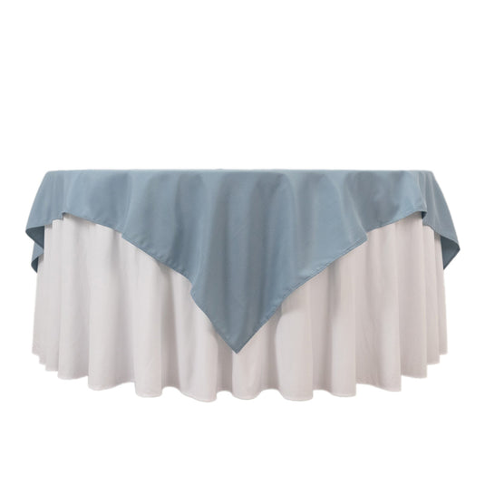 Premium Polyester 70"x70" Table Overlay Square Tablecloth Dusty Blue 220GSM Wrinkle-Resistant Table Cover Overlays HIER_2181