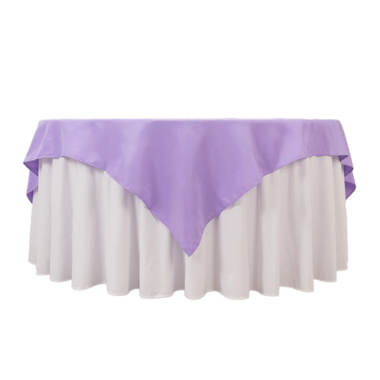 Premium Polyester 70"x70" Table Overlay Square Tablecloth Lavender Lilac 220GSM Wrinkle-Resistant Table Cover Overlays HIER_2181