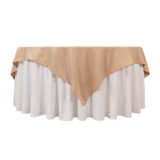 Premium Polyester 70"x70" Table Overlay Square Tablecloth Nude 220GSM Wrinkle-Resistant Table Cover Overlays HIER_2181