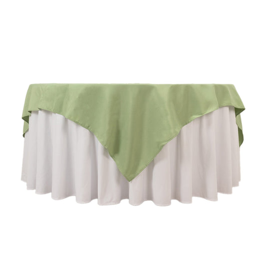 Premium Polyester 70"x70" Table Overlay Square Tablecloth Sage Green 220GSM Wrinkle-Resistant Table Cover Overlays HIER_2181