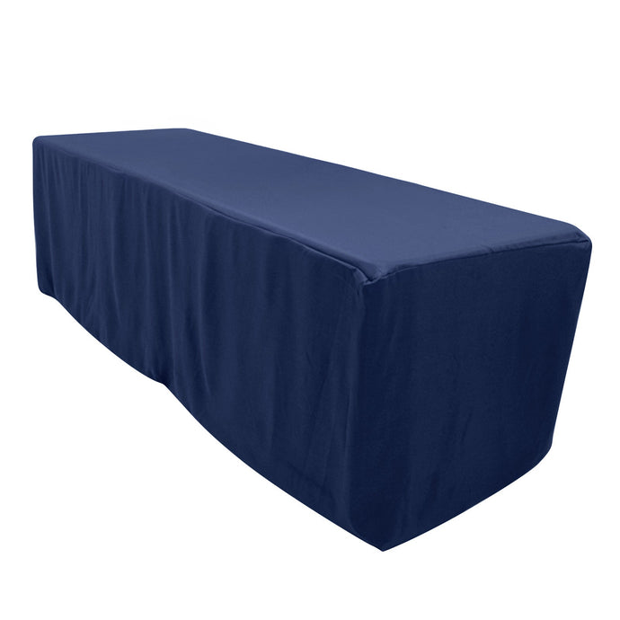 Premium Polyester 8ft Rectangle Tablecloth Navy Blue Durable Fitted 220GSM Table Cover Tablecloths HIER_2181