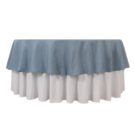 Premium Polyester 90" Round Tablecloth Dusty Blue - Stain and Wrinkle-Resistant Design with 220GSM Thickness Table Cover Tablecloths HIER_2181