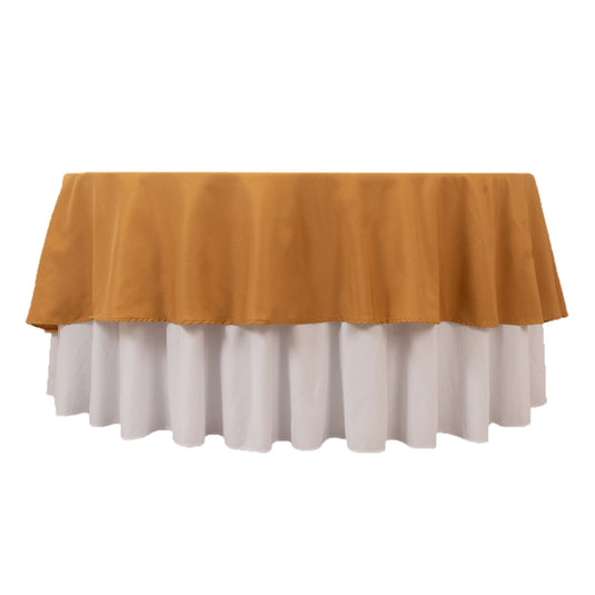 Premium Polyester 90" Round Tablecloth Gold - Stain and Wrinkle-Resistant 220GSM Table Cover for Weddings & Event Decor Tablecloths HIER_2181