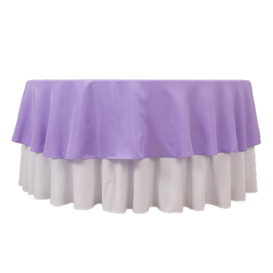 Premium Polyester 90" Round Tablecloth Lavender Lilac - Stain and Wrinkle-Resistant Design with 220GSM Thickness Table Cover Tablecloths HIER_2181