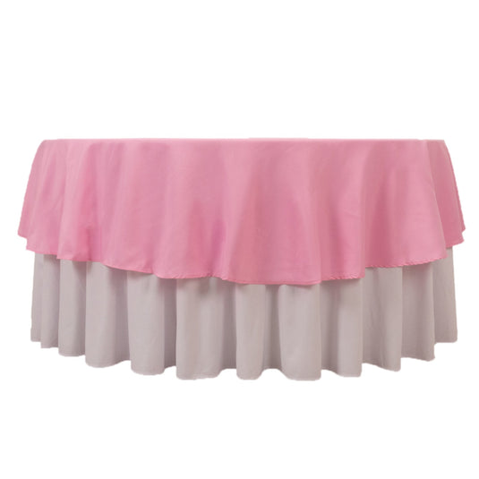 Premium Polyester 90" Round Tablecloth Pink - Stain and Wrinkle-Resistant Design with 220GSM Thickness Table Cover Tablecloths HIER_2181