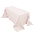 Premium Polyester 90"x132" Rectangle Tablecloth Blush - Seamless 220GSM Stain-Resistant Table Cover PROstorez