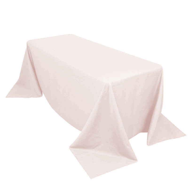 Premium Polyester 90"x132" Rectangle Tablecloth Blush - Seamless 220GSM Stain-Resistant Table Cover PROstorez
