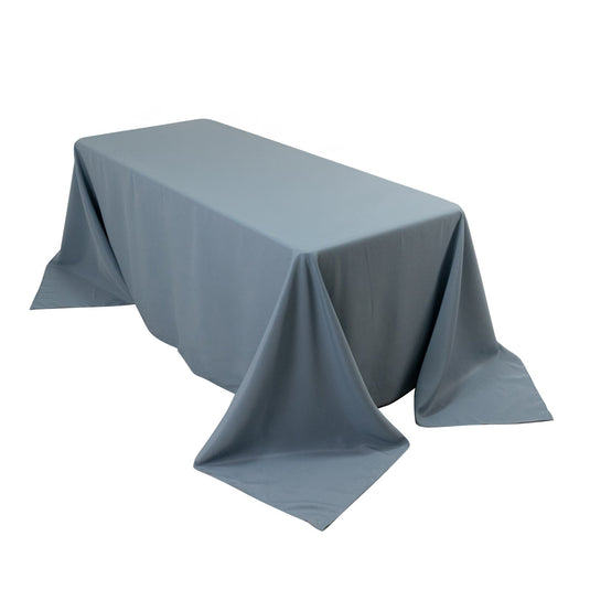 Premium Polyester 90"x132" Rectangle Tablecloth Dusty Blue - Seamless 220GSM Stain-Resistant Table Cover Tablecloths HIER_2181