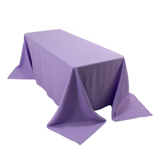 Premium Polyester 90"x132" Rectangle Tablecloth Lavender Lilac - Seamless 220GSM Stain-Resistant Table Cover Tablecloths HIER_2181