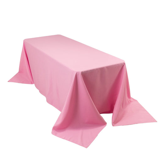 Premium Polyester 90"x132" Rectangle Tablecloth Pink - Seamless 220GSM Stain-Resistant Table Cover Tablecloths HIER_2181