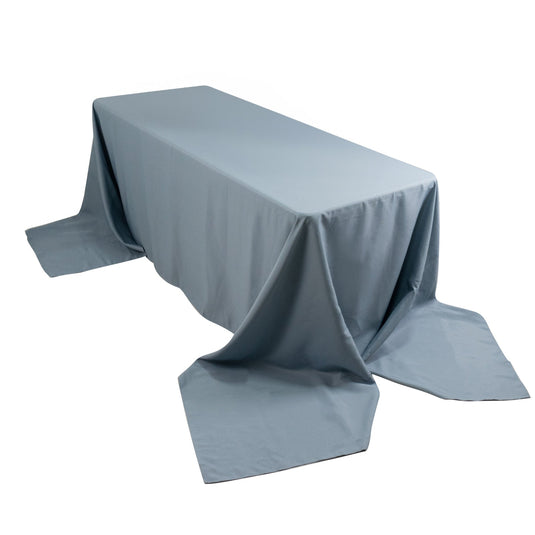 Premium Polyester 90"x156" Rectangle Tablecloth Dusty Blue - Seamless 220GSM Stain-Resistant Table Cover Tablecloths HIER_2181