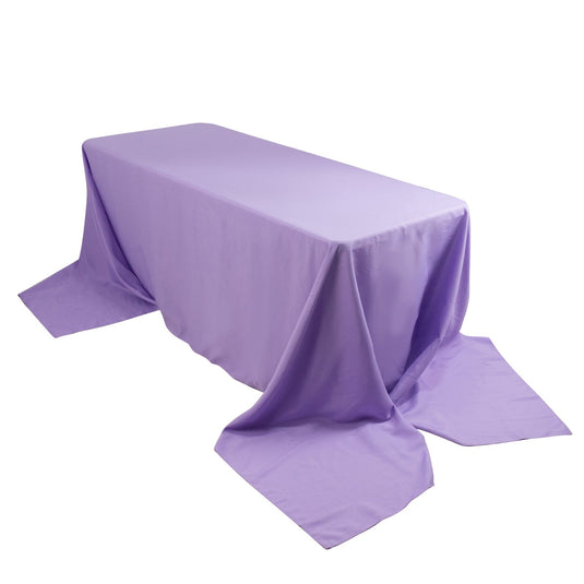 Premium Polyester 90"x156" Rectangle Tablecloth Lavender Lilac - Seamless 220GSM Stain-Resistant Table Cover Tablecloths HIER_2181