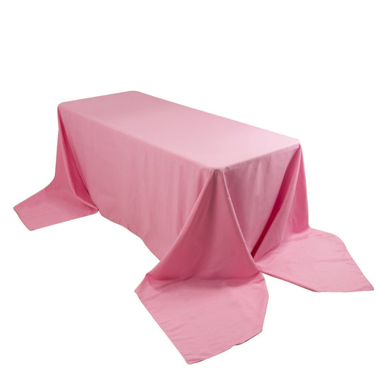 Premium Polyester 90"x156" Rectangle Tablecloth Pink - Seamless 220GSM Stain-Resistant Table Cover Tablecloths HIER_2181