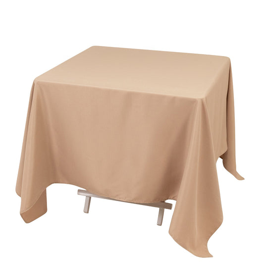 Premium Polyester Square Tablecloth 70"x70" Nude 220GSM Wrinkle-Resistant Table Cover Tablecloths HIER_2181