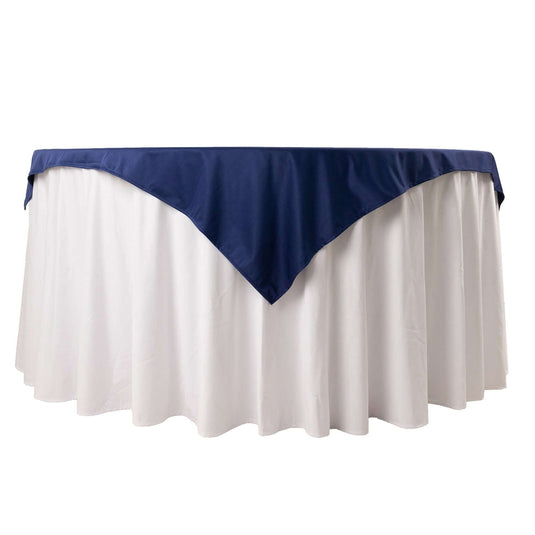 Premium Scuba 54"x54" Table Overlay Square Tablecloth Navy Blue - Wrinkle Free & Stain Resistant Table Cover Overlays HIER_2182