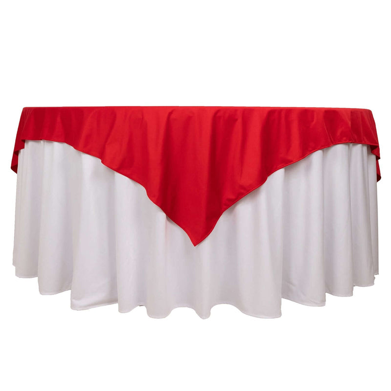 Premium Scuba 70"x70" Table Overlay Square Tablecloth Red - Wrinkle Free & Stain Resistant Table Cover Overlays PROstorez Default Title