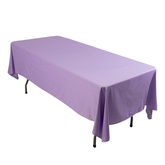 Premium Scuba Rectangular 60"x102" Tablecloth Lavender Lilac - Wrinkle Free & Stain Resistant Table Cover Tablecloths HIER_2182