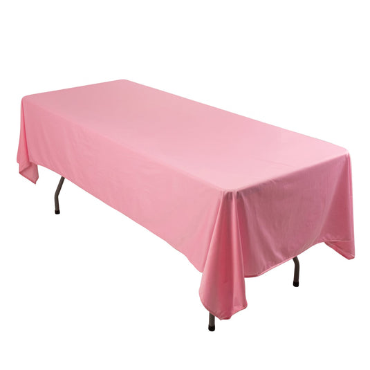 Premium Scuba Rectangular 60"x102" Tablecloth Pink - Wrinkle Free & Stain Resistant Table Cover Tablecloths HIER_2182