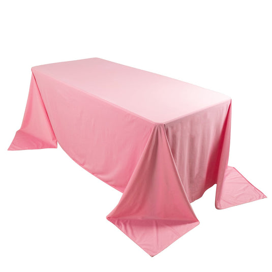 Premium Scuba Rectangular 90"x132" Tablecloth Pink - Wrinkle Free, Stain Resistant & Seamless Table Cover Tablecloths HIER_2182