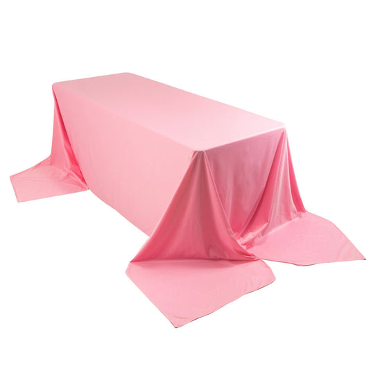 Premium Scuba Rectangular 90"x156" Tablecloth Pink - Wrinkle Free, Stain Resistant & Seamless Table Cover Tablecloths HIER_2182