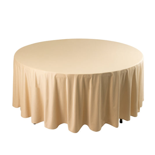 Premium Scuba Round 108" Tablecloth Beige - Wrinkle Free & Stain Resistant Table Cover Tablecloths HIER_2182