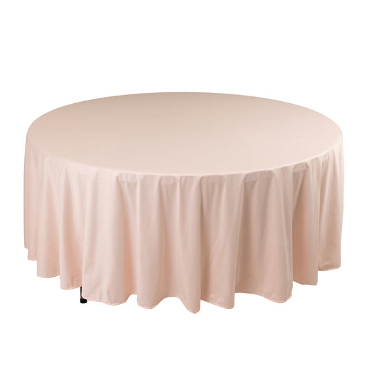 Premium Scuba Round 108" Tablecloth Blush - Wrinkle Free & Stain Resistant Table Cover Tablecloths HIER_2182