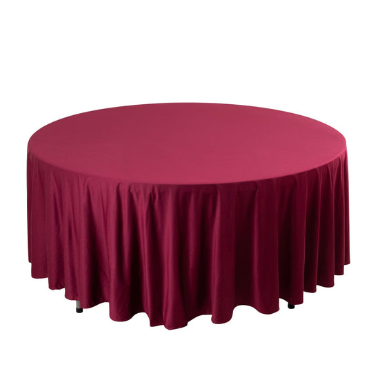 Premium Scuba Round 108" Tablecloth Burgundy - Wrinkle Free & Stain Resistant Table Cover Tablecloths HIER_2182