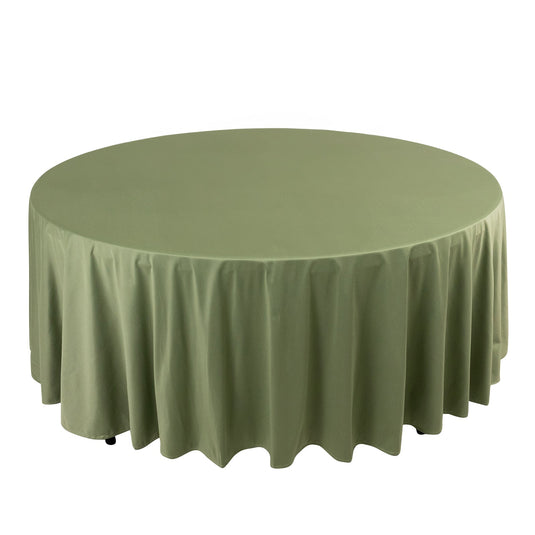 Premium Scuba Round 108" Tablecloth Dusty Sage Green - Wrinkle Free & Stain Resistant Table Cover Tablecloths HIER_2182