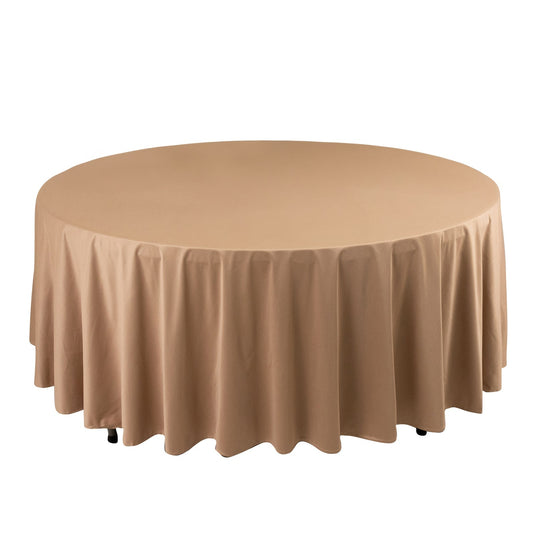 Premium Scuba Round 108" Tablecloth Nude - Wrinkle Free & Stain Resistant Table Cover Tablecloths HIER_2182