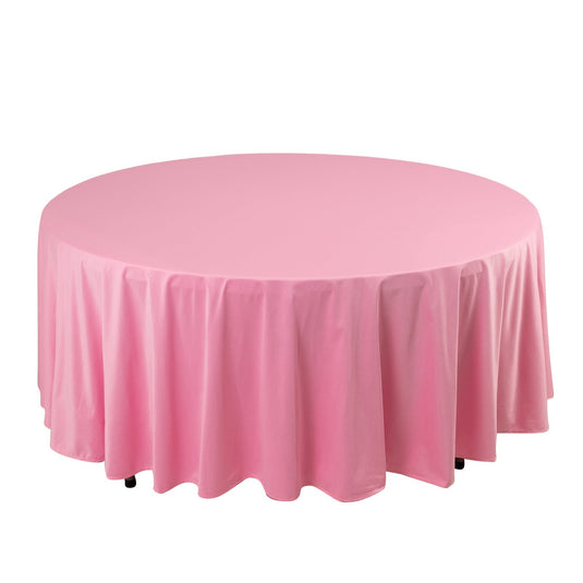 Premium Scuba Round 108" Tablecloth Pink - Wrinkle Free & Stain Resistant Table Cover Tablecloths HIER_2182