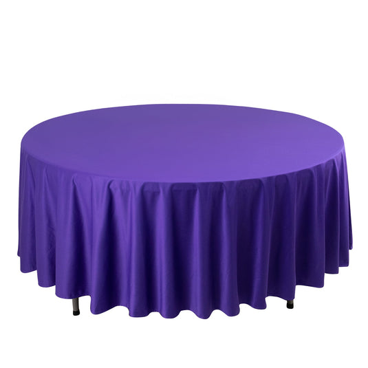 Premium Scuba Round 108" Tablecloth Purple - Wrinkle Free & Stain Resistant Table Cover Tablecloths HIER_2182