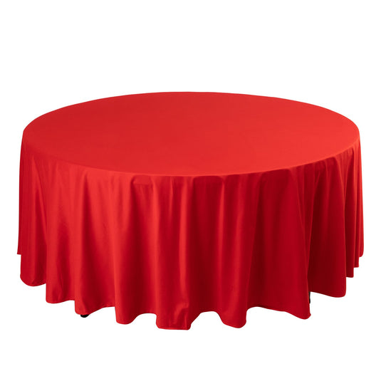 Premium Scuba Round 108" Tablecloth Red - Wrinkle Free & Stain Resistant Table Cover Tablecloths HIER_2182