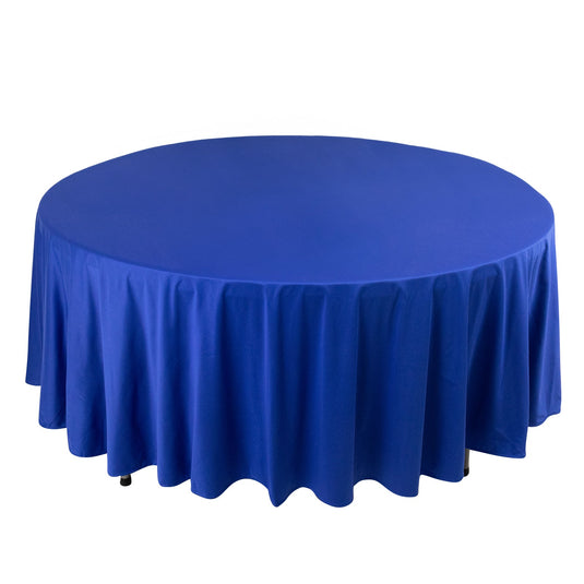 Premium Scuba Round 108" Tablecloth Royal Blue - Wrinkle Free & Stain Resistant Table Cover Tablecloths HIER_2182