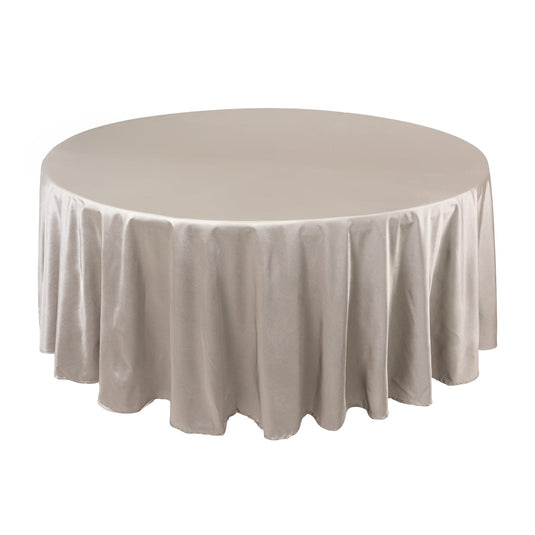 Premium Scuba Round 108" Tablecloth Shimmering Silver - Wrinkle Free & Stain Resistant Table Cover Tablecloths HIER_2182