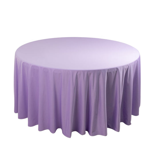 Premium Scuba Round 120" Tablecloth Lavender Lilac - Wrinkle Free & Stain Resistant Seamless Table Cover Tablecloths HIER_2182