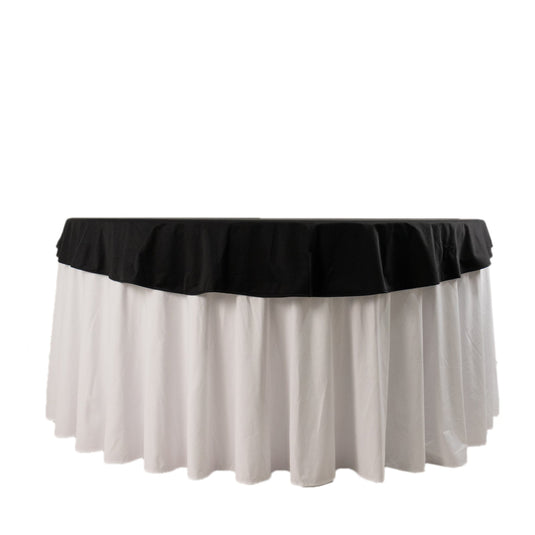 Premium Scuba Round 70" Tablecloth Black - Wrinkle Free & Stain Resistant Table Cover for Weddings and Banquets Tablecloths HIER_2182