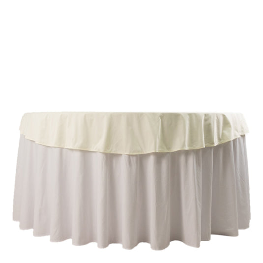 Premium Scuba Round 70" Tablecloth Ivory - Wrinkle Free & Stain Resistant Table Cover Tablecloths HIER_2182