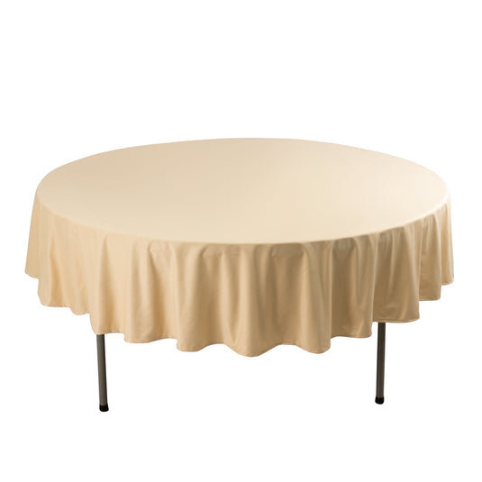 Premium Scuba Round 90" Tablecloth Beige - Wrinkle Free & Stain Resistant Table Cover Tablecloths HIER_2182