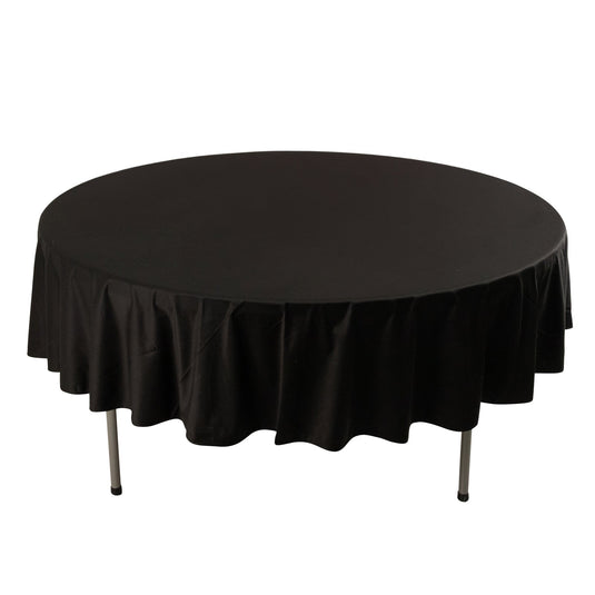 Premium Scuba Round 90" Tablecloth Black - Wrinkle Free & Stain Resistant Table Cover for Weddings and Banquets Tablecloths HIER_2182