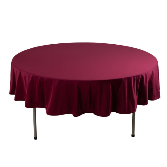 Premium Scuba Round 90" Tablecloth Burgundy - Wrinkle Free & Stain Resistant Table Cover Tablecloths HIER_2182