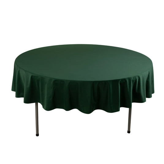 Premium Scuba Round 90" Tablecloth Hunter Emerald Green - Wrinkle Free & Stain Resistant Table Cover Tablecloths HIER_2182