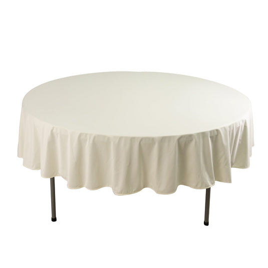 Premium Scuba Round 90" Tablecloth Ivory - Wrinkle Free & Stain Resistant Table Cover Tablecloths HIER_2182