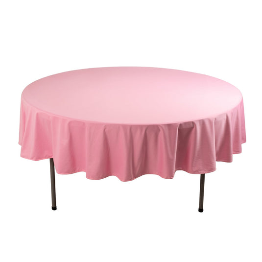 Premium Scuba Round 90" Tablecloth Pink - Wrinkle Free & Stain Resistant Table Cover Tablecloths HIER_2182