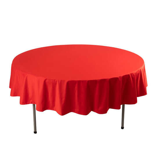 Premium Scuba Round 90" Tablecloth Red - Wrinkle Free & Stain Resistant Table Cover Tablecloths HIER_2182