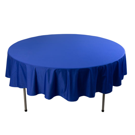 Premium Scuba Round 90" Tablecloth Royal Blue - Wrinkle Free & Stain Resistant Table Cover Tablecloths HIER_2182