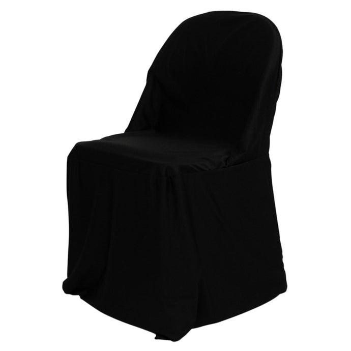 Premium Scuba Stretch Folding Chair Cover Black - Wrinkle Free & Durable Slipcover Chair Covers HIER_3210