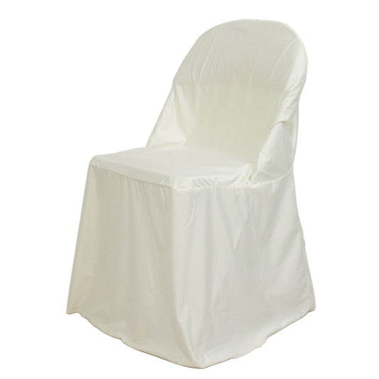 Premium Scuba Stretch Folding Chair Cover Ivory - Wrinkle Free & Durable Slipcover Chair Covers HIER_3210