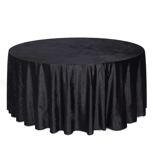 Premium Velvet 120" Round Tablecloth Black - Reusable Soft & Seamless Table Cover for Upscale Events Tablecloths HIER_2160 Default Title